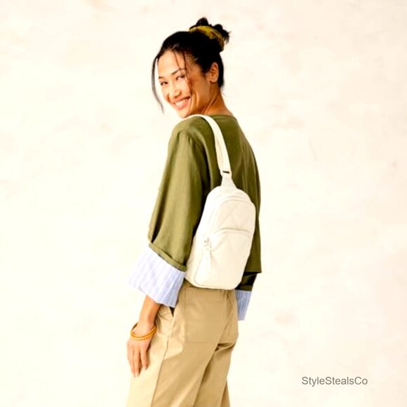 Featherweight Sling Backpack, Adjustable Strap, Zip Compartments, 11x7x3 Inches